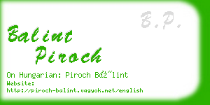 balint piroch business card